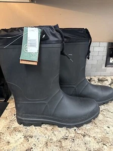Kamik Men's Sz 15 Black Waterproof Insulated Rubber Rain/Snow Boots Felt Liner - Picture 1 of 11