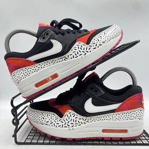 Nike Air Max 1 Pink White Black Trainers Sz UK 3.5 Womens Leather Polkadot Shoes - Picture 1 of 8