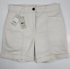 NEW BODEN Womens Chinotopia Roll Cuff Shorts Size 4 Beige Stretch High Rise NWT - Picture 1 of 14