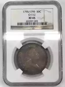 1795/1795 O-112 Flowing Hair Half Dollar NGC XF-45 - Recut Date, 2 Leaves - Picture 1 of 4