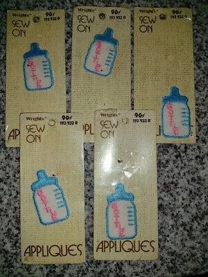BABY BOTTLE PATCH. SEW on Embroidered Applique Patch. 8 Avail.  - Image 1 of 3