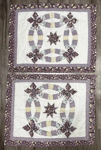 2er Set gesteppte Kissenbezüge passend für Standard 20” x 26” Kissen Blumenmuster lila Stern - Bild 1 von 8