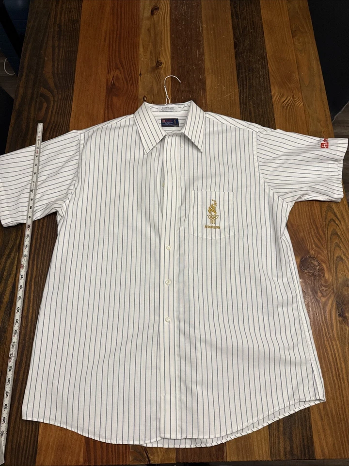 Camisa Hanes Vintage Hombres 17 1996 Juegos Olímpicos de Atlanta Manga Corta Rayas XL Deportes Foto 1 de 4