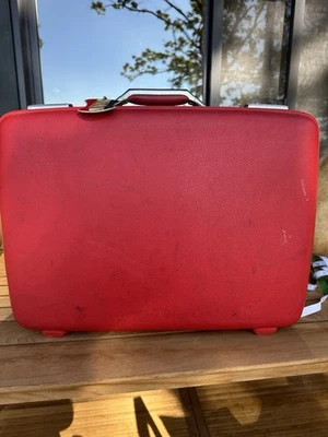 American Tourister Tiara Suitcase Vintage Hard Shell Red Plastic, 20” / 14” - Image 1 of 4