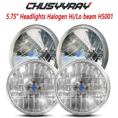4PC For Buick Skylark 1961-1972 GS 455 5 3/4 5.75" Headlights Halogen Hi/Lo - Image 1 of 4