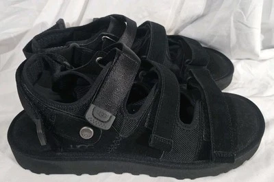 Sandálias de camurça UGG Goldencoast multistrap preta 1153095 masculina tamanho 12 nova sem caixa - Imagem 1 de 4