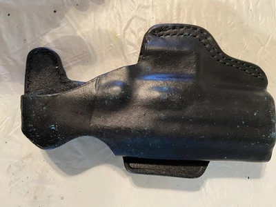 FUNDA PISTOLA CUERO NEGRO VINTAGE DE SANTIS B3 EN PAQUETE Foto 1 de 4