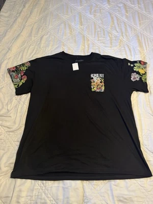 Camisa para hombre Fresh Laundry talla 2XL negra manga corta gráfica camiseta nueva Foto 1 de 2