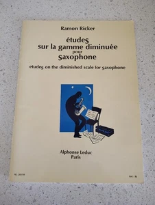 RAMON RICKER etudes sur la gamme diminuee pour saxophone SHEET MUSIC Book PARIS - Picture 1 of 3