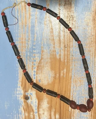 This Antique 28” Long necklace is made of African copal trade beads. L-#5. - Image 1 of 3