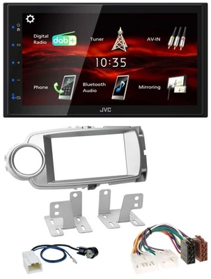 JVC USB Bluetooth MP3 DAB 2DIN Autoradio für Toyota Yaris 2011-2014 silber - Bild 1 von 4