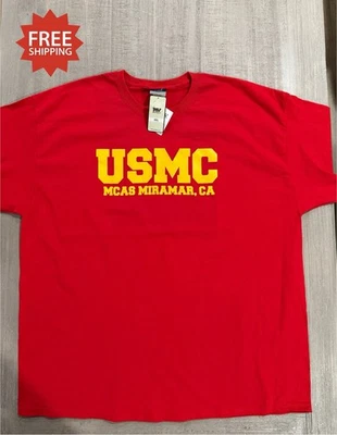 UNITED STATES MARINE CORPS - USMC “MCAS MIRAMAR, CA” - Red T-Shirt - Sz XXL - Image 1 of 3