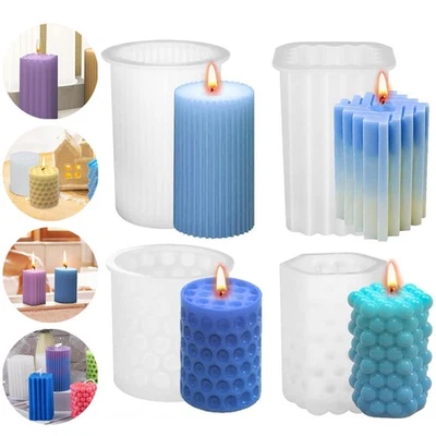 MARKENLOS 4 Stück Kerzenform Silikon,Kerzenformen Zum Gießen Set,Diy Kerzen Formen Silikon