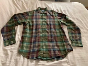 Polo by Ralph Lauren men’s flannel plaid shirt size large estate custom fit - Picture 1 of 4