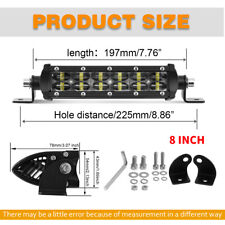  22/32/42/52'' Dual Row Straight LED Light Bar Spot Beam for 4x4 Offroad 4WD 