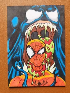 Venom Vs Spider-man 2022 Marvel Sketch Card PSC by Dante Guerra - Picture 1 of 2