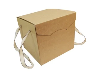 Scatola Segreto Avana 20x20x18 Manici Tessuto Incarti Regalo Natale - Imagen 1 de 2