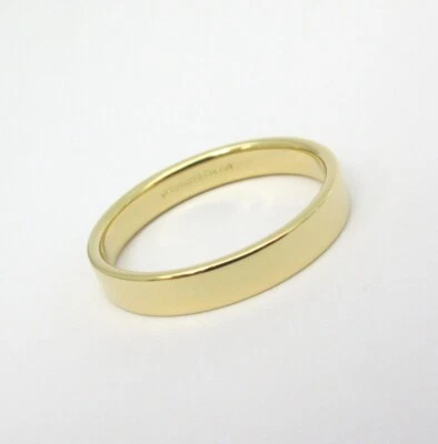 TIFFANY & Co. 18K Gold 4mm Essential Flat Wedding Band Ring 11.5 New — 第 1/4 张图片
