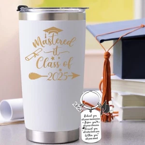 Masters Degree Graduation Gifts, Mastered It Class of 2025 20oz Insulated Tumble - Picture 1 of 7