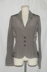 Elizabeth And James Dark Taupe Lightweight Tailored Button Front Blazer Jacket 8 - Picture 1 of 7