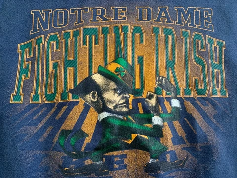 Vtg 90s Y2K Notre Dame Fighting Irish Mens Crewneck Sweatshirt Size L 80/20 Cover