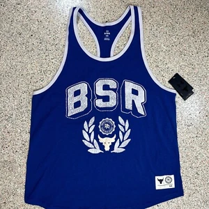 Under Armour Project Rock Men's Tank Top Gym Training BSR Blue Shirt Sz XL - Picture 1 of 8