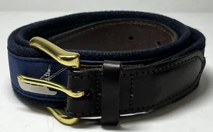 Vineyard Vines Baumwolle Leder Gürtel Herren Gr. 30 Bootfahren Yachting Angeln, Hergestellt in den USA - Bild 1 von 9