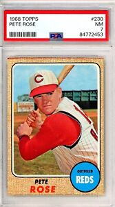 1968 Topps PETE ROSE #230 PSA Graded 7 NM-Cond "Just Graded 8-9 Looks"