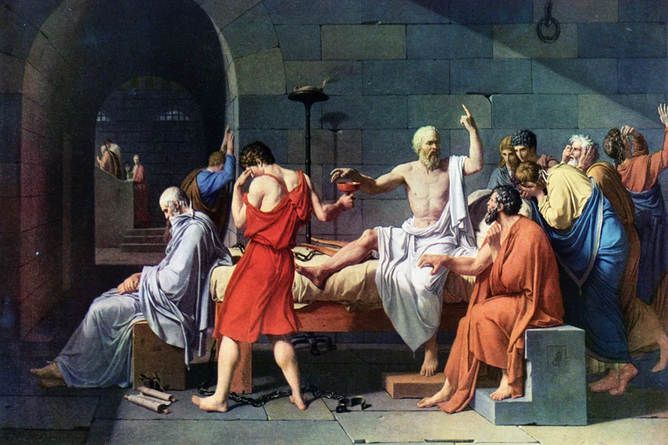 The Death Of Socrates - Jaqies Louis David - CANVAS OR PRINT WALL ART - Image 1 of 1