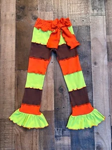 Thanksgiving Fall Autumn Ruffled Patch Little Girl Leggings - Picture 1 of 1