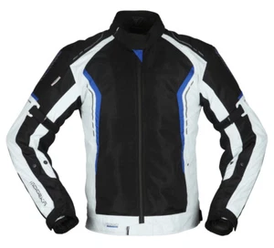 Modeka Khao Air Herren Motorrad Jacke wasserdicht Sommer schwarz-hellgrau-blau - Bild 1 von 4