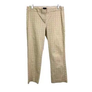 J. CREW Damen Chino Hose City Fit Creme Weiß Geometrisches Muster Baumwolle Stretch Gr. 4 - Bild 1 von 8