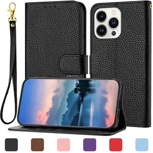 Lychee Pattern Flip Wallet Card Case For Google Pixel 6/7/8/9 Pro XL 9a 8a 7a 6a - Picture 1 of 43