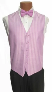 Men's Light Purple Zelente Fullback Tuxedo Vest with Tie Groom Wedding Small - Picture 1 of 6
