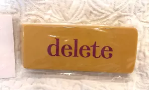 Jumbo Eraser "delete” Office School Work Gift - New in Package - Gold / Purple - Picture 1 of 2