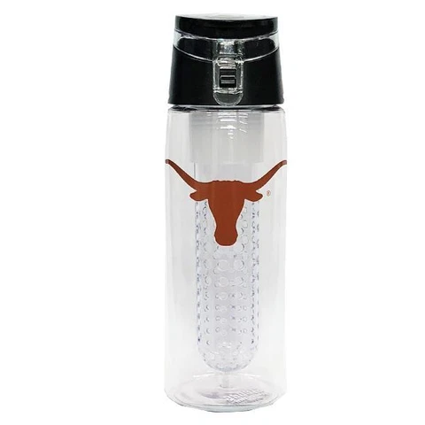 Texas Longhorns Water Bottle Flavor Infuser Clear 20 oz Cover