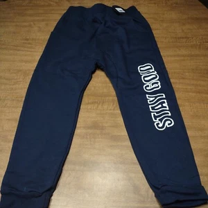 NWT Tiny Whales Boys BLUE Joggers Sweatpants 10 Los Angeles USA Stay Gold - Picture 1 of 6
