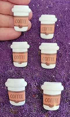 +Coffee Mocha Latte Expresso Cup Thumb Tacks Push Pins - 6pc Set - Fun & Unique! - Image 1 of 4