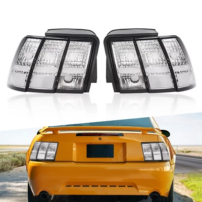 For Ford Mustang 1999-2004 Clear Lens Tail Lights Rear Brake Lamps Left+Right - Bild 1 von 4