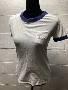 PINK VS Love Sequin Women's Sz Xs Gray Tshirt Short Sleeve Casual - Picture 1 of 6