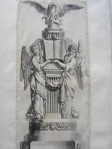 Angels Church Engraving from the 18th Century Architectural Ornament - Picture 1 of 1
