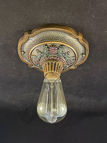 1920-30s Markel Cast Iron Flush Mount Fixture Cover