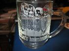 Vintage 60's BARBERSHOP QUARTET 'Let's Harmonize' Etched Logo Glass Beer Mug