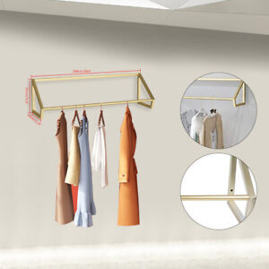 Gold Clothes Display Rack Storage Garment Clothing Store Wall-Mounted Cloakroom