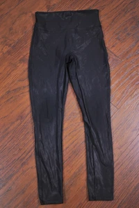 Spanx Faux Leather Leggings Black Women's Large L - Foto 1 di 3