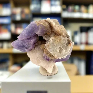Fluorescent Hackmanite & Calcite on Quartz, Pakistan, 38.95gr - Picture 1 of 9