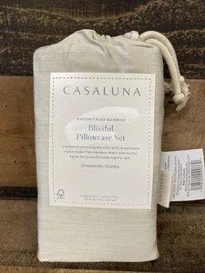 Juego de funda de almohada estándar/reina rayón de bambú feliz verde oliva - Casaluna - Imagen 1 de 7