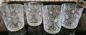 Set Of 4 Vintage Russian Cut Crystal Old Fashioned Rocks Glasses European Neman? - Picture 1 of 10