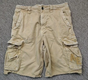 AMERICAN EAGLE Longer Length Distressed Drawstring Cargo Shorts Men's 32 Brown - Picture 1 of 10