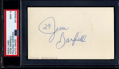Jesse Barfield PSA/DNA Certified Index Card Auto grade MINT 9 New York Yankees - Image 1 of 2